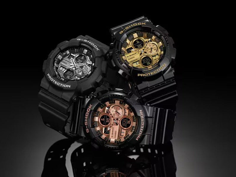 G-Shock Digital & Analogue Watch Black and Gold Series GA140GB-1A1 / GA-140GB-1A1