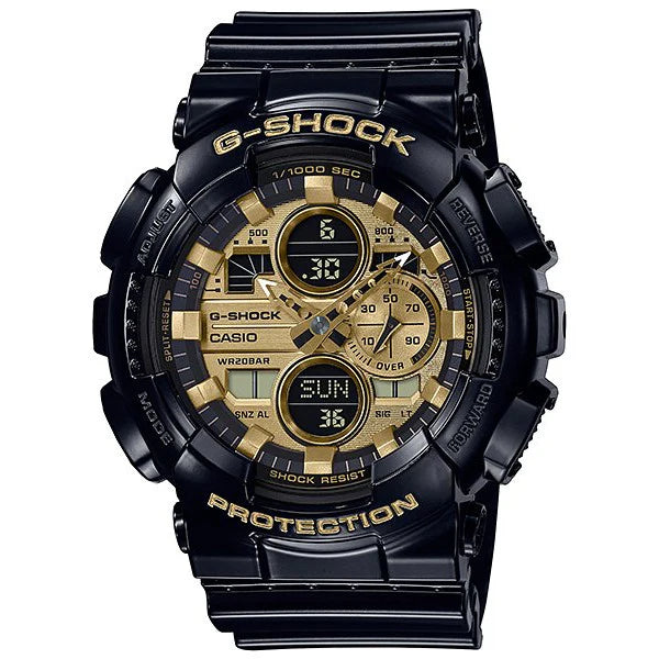 G-Shock Digital & Analogue Watch Black and Gold Series GA140GB-1A1 / GA-140GB-1A1
