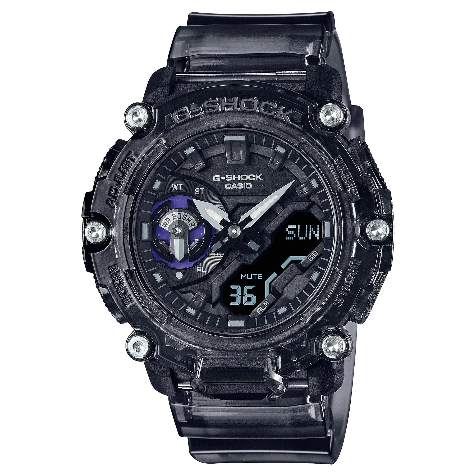 G-Shock Digital & Analogue Watch Carbon Core Guard Sound Wave Series GA2200SKL-8A / GA-2200SKL-8A